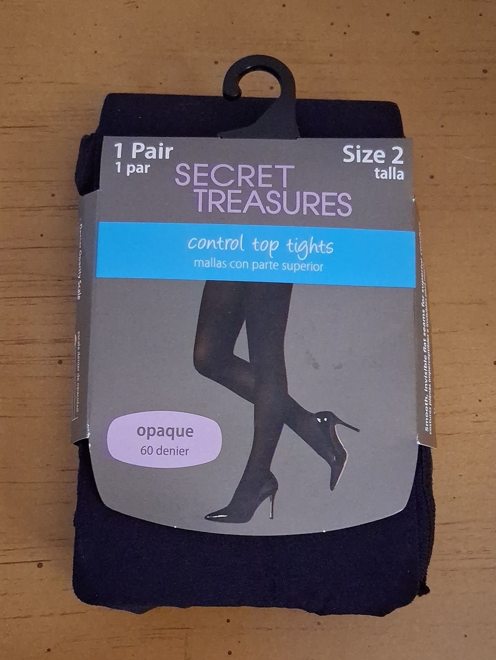 Secret Treasures Women's Navy Control Top Tights - Size 2